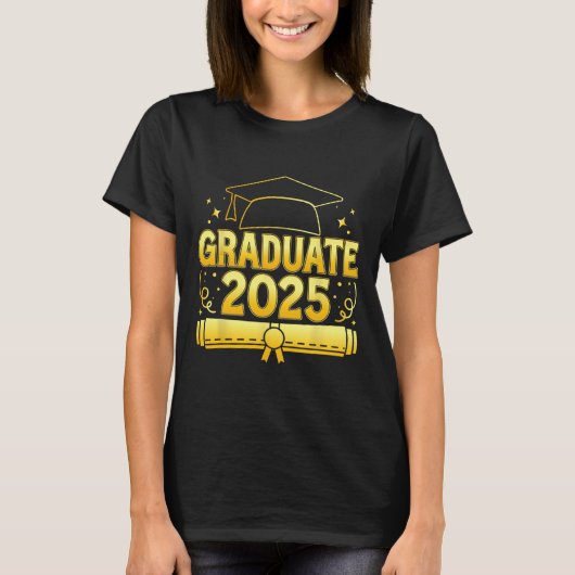 T-shirt Diplômé 2025 Pour Cl De Graduation 2025 (Devant)
