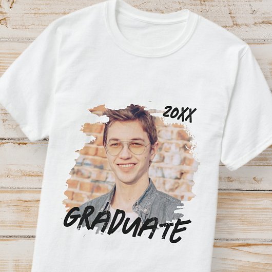 T-shirt Diplômé 20XX Moderne Grunge Photo Graduation