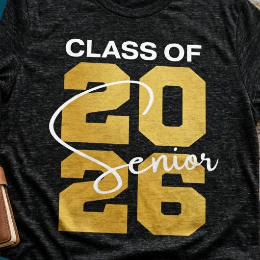 T-shirt Diplômé de la promotion 2026 Or Script Gras