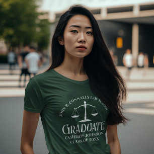 T-shirt Diplôme de l'école de droit blanc sur mesure