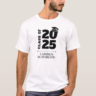 T-shirt Diplôme de Lycée Casquette Noire Nom