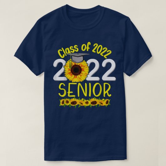 T-shirt Diplôme De tournesol Senior 22E Classe De 2022 Gra (Design devant)