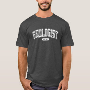 T-shirt Diplômé en géologie (version texte blanc)