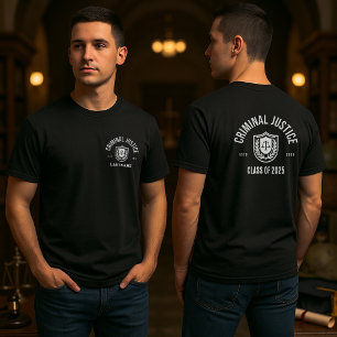 T-shirt Diplôme en Justice Criminelle Personnalisé