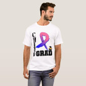 T-shirt Diplômé masculin de chimio de cancer du sein (Devant entier)