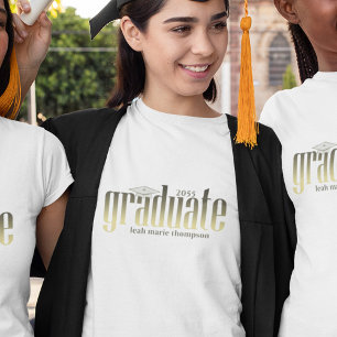 T-shirt Diplômé minimaliste Typographie personnalisée