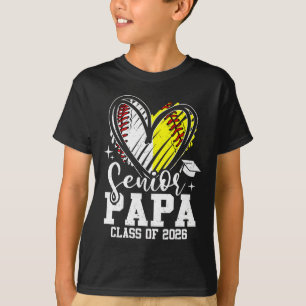 T-shirt Diplômé Papa Cl De 2026 Baseball Softball Promotio