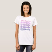 T-shirt Diplômé | Texte de style Disco rose et violet (Devant entier)