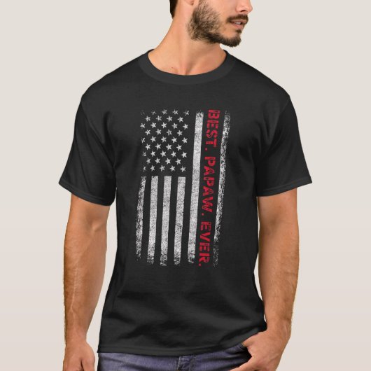 T-shirt Dire meilleur Papaw jamais avec nous drapeau améri (Devant)