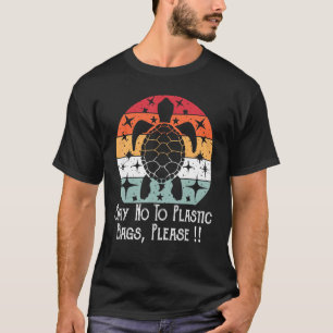 T-shirt dire non aux sacs en plastique s'il vous plaît