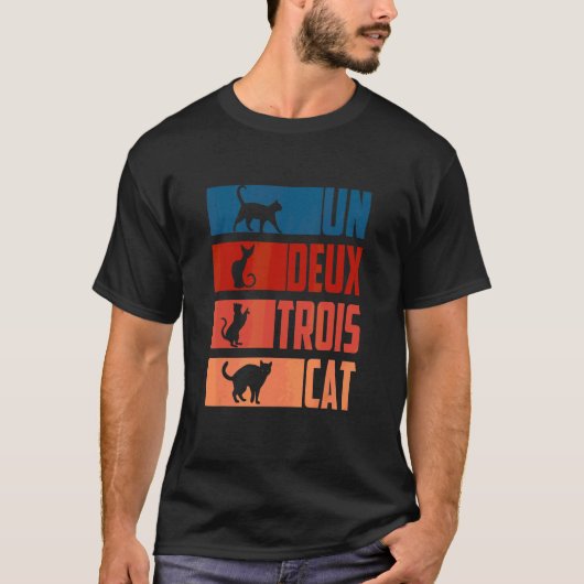 T-shirt Dire Un Deux Trois Chat (Devant)