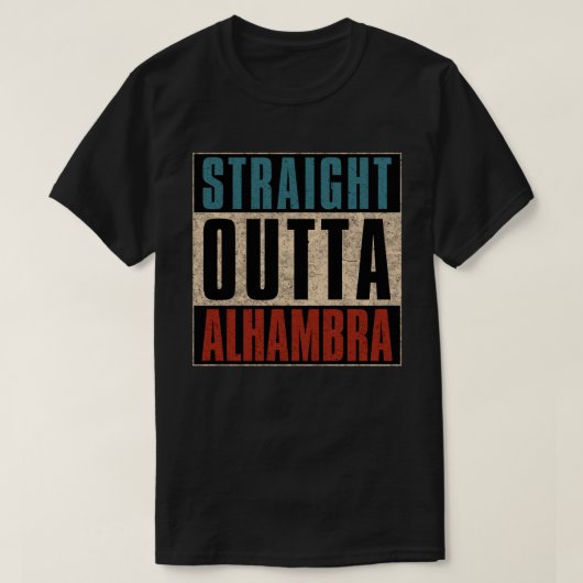 T-shirt Directement en direction de Alhambra Californie CA (Design devant)