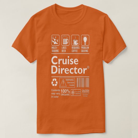 T-shirt Directeur de croisière Multitâche Beer Coffee Prob (Design devant)
