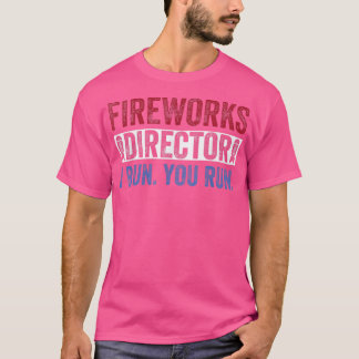 T-shirt Directeur de FireworksFunny 4 juillet Rouge Blanc 