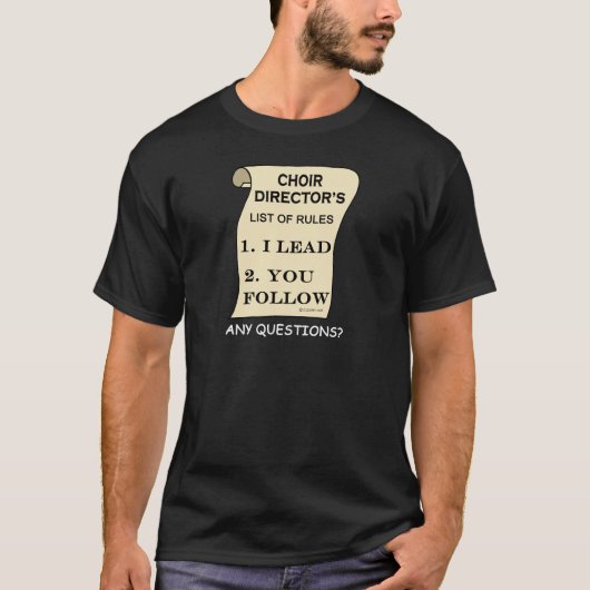 T-shirt Directeur du choeur Liste des règles (Devant)