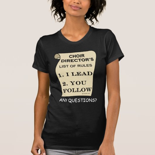 T-shirt Directeur du choeur Liste des règles (Devant)