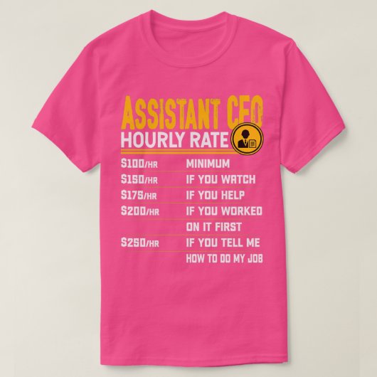 T-shirt Directeur financier adjoint Taux horaire Funny Che (Design devant)