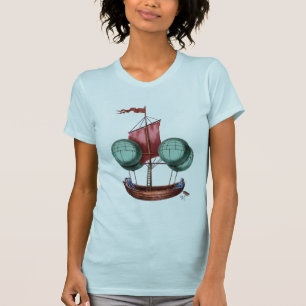 T-shirt Dirigeable chaud de ballon à air avec la voile