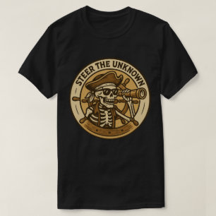 T-shirt Dirigez le squelette de pirate inconnu