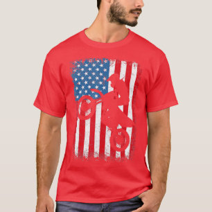 T-shirt Dirt Bike American Flag Motocross Biker 4 Juil