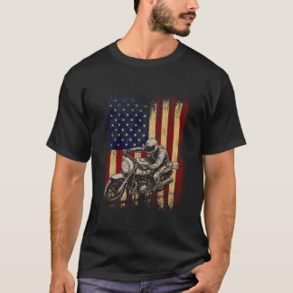 T-shirt Dirt Bike American Flag Motocross Biker 4Th Of Jul