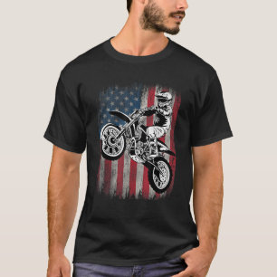 T-shirt Dirt Bike American Flag Motocross Dirtbike Biker 4