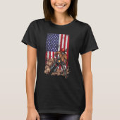 T-shirt Dirt Bike Patriot Biker American Drapeau Usa Motor (Devant)