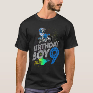 T-shirt Dirt Bike Rider 9 Ans Motocross 9e Anniversaire