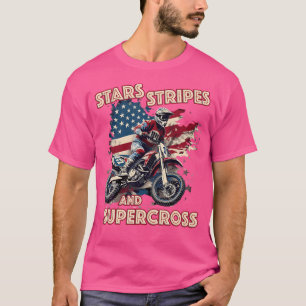 T-shirt Dirt Vélo Usa Drapeau Étoiles Stripes Motorcross M