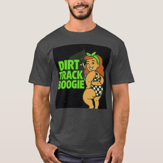 T-shirt Dirtrack Boogie Neon Racer vintage (Devant)