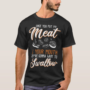T-shirt Dirty Adult Design Viande Dans Votre Bouche Bbq Jo