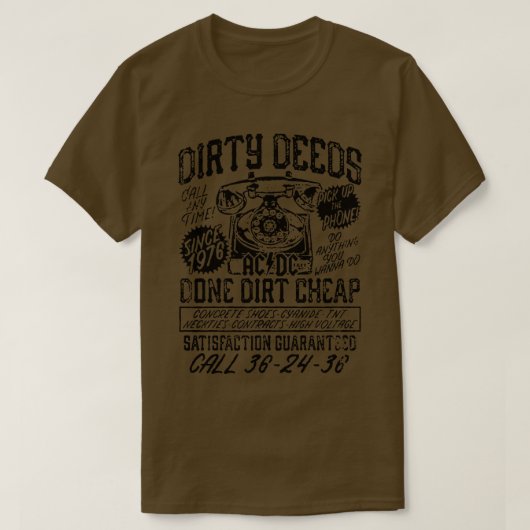 T-shirt Dirty Deeds 1976 (Design devant)