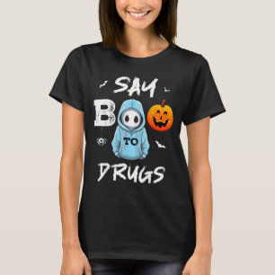 T-shirt Dis Halloween Drôle Ruban Rouge Semaine Dire Bouh 
