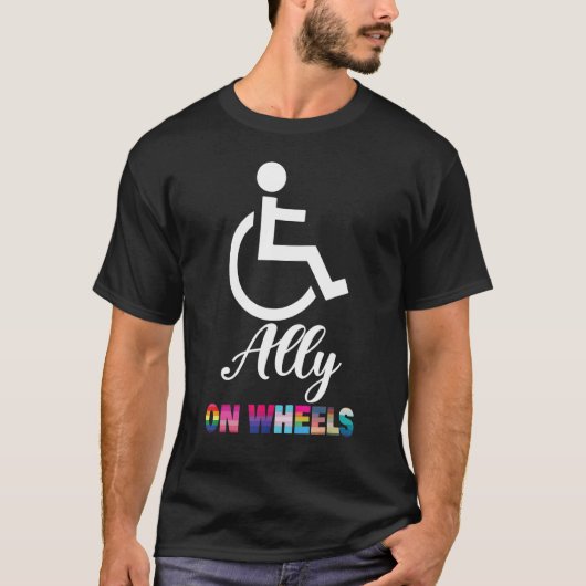 T-shirt Disability Pride Awareness   Ally On Wheels Wheelc (Devant)