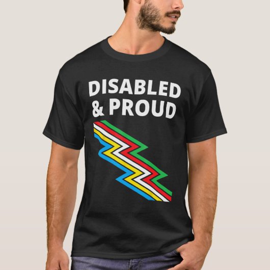 T-shirt Disabled & Proud  Disability Pride (Devant)