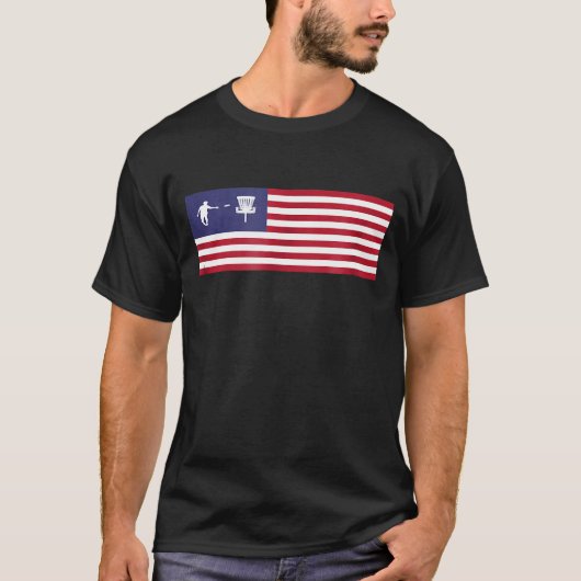 T-shirt Disc Golf American Flag (Devant)