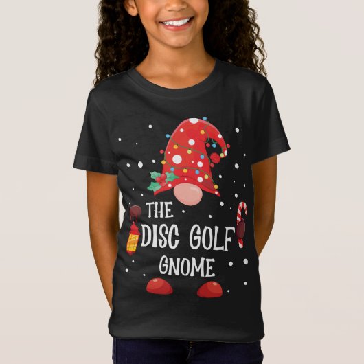 T-Shirt Disc Golf Gnome Matching Famille Noël Gnom (Devant)