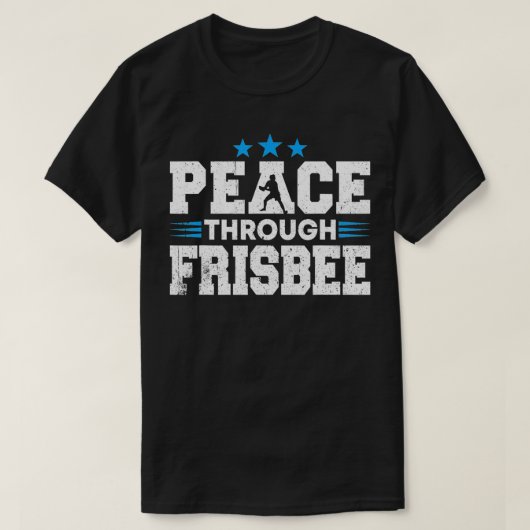 T-shirt Disc Golf Player Peace through Ultimate Frisbee Pl (Design devant)