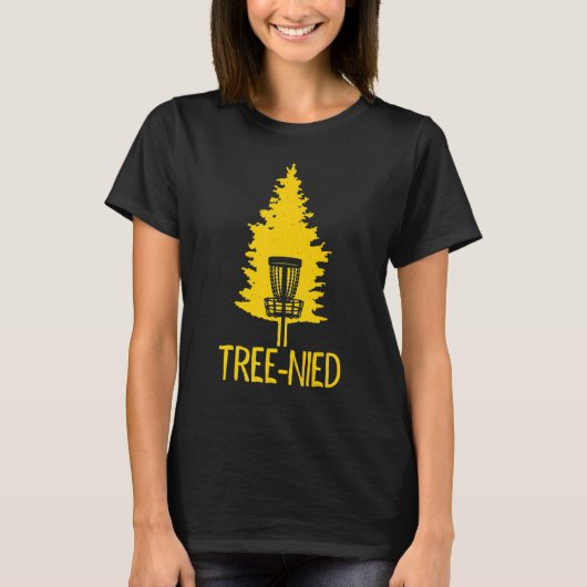 T-shirt Disc Golf Tree-Nied Funny Hit Trees Retro Disc Gol (Devant)