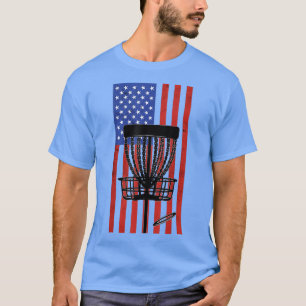 T-shirt Disc Golf Vintage Drapeau Américain en détresse 4 