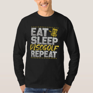 T-shirt Discgolf Manger Dormir Répéter Frisbee Passion Dis