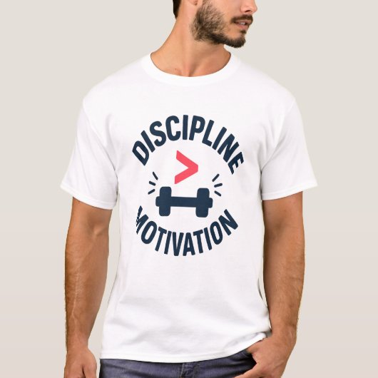 T-shirt DIscipline Greater than Motivation- Gym Fitness  (Devant)