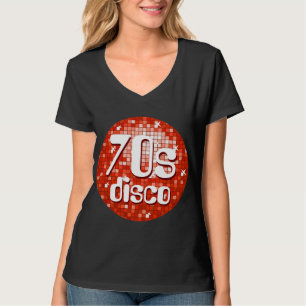 T-shirt Disco Carreaux rouge 'les années 70 Disco' dames v