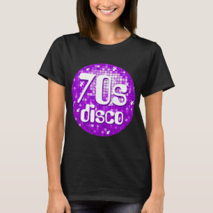 T-shirt Disco Carreaux violet les années 70 Disco