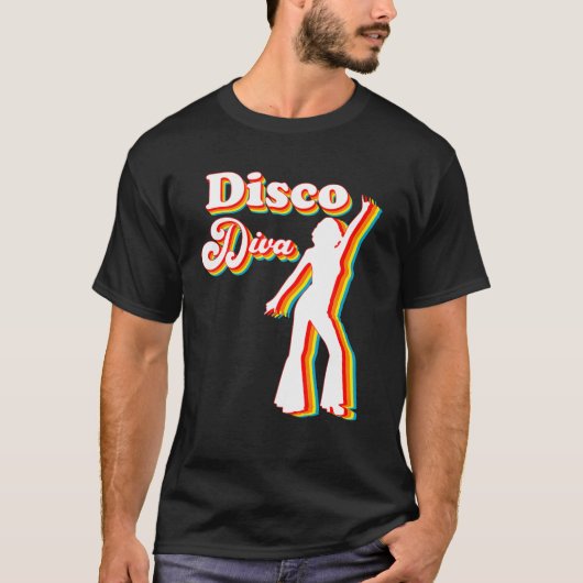 T-shirt Disco Diva | 60S Les années 70 80S Costume Fête Po (Devant)