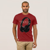 T-shirt Disco Headphone 70's Music Entertainment Retro Red (Devant entier)