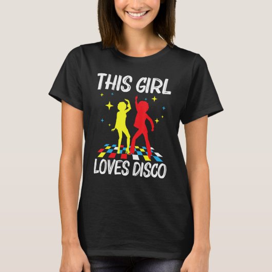 T-shirt Discothèque cool Pour Filles les années 70 80s Dis (Devant)