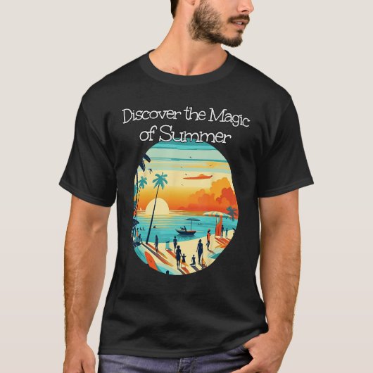 T-shirt Discover the Magic of Sea and Sunset with Friends  (Devant)