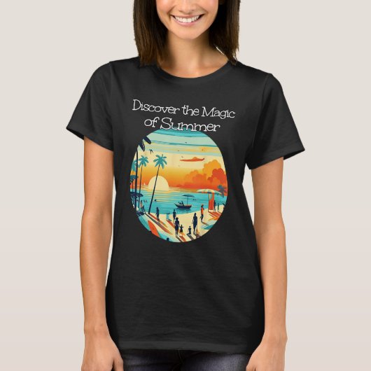 T-shirt Discover the Magic of Sea and Sunset with Friends  (Devant)