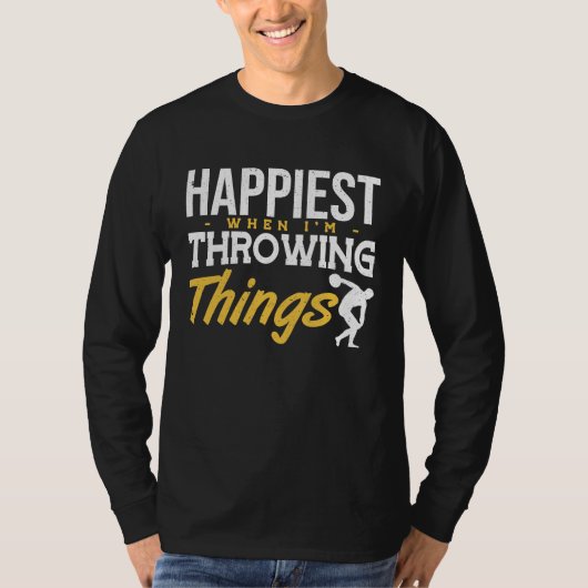 T-shirt Discus Happiest Throwing Things Discus Throwing  1 (Devant)